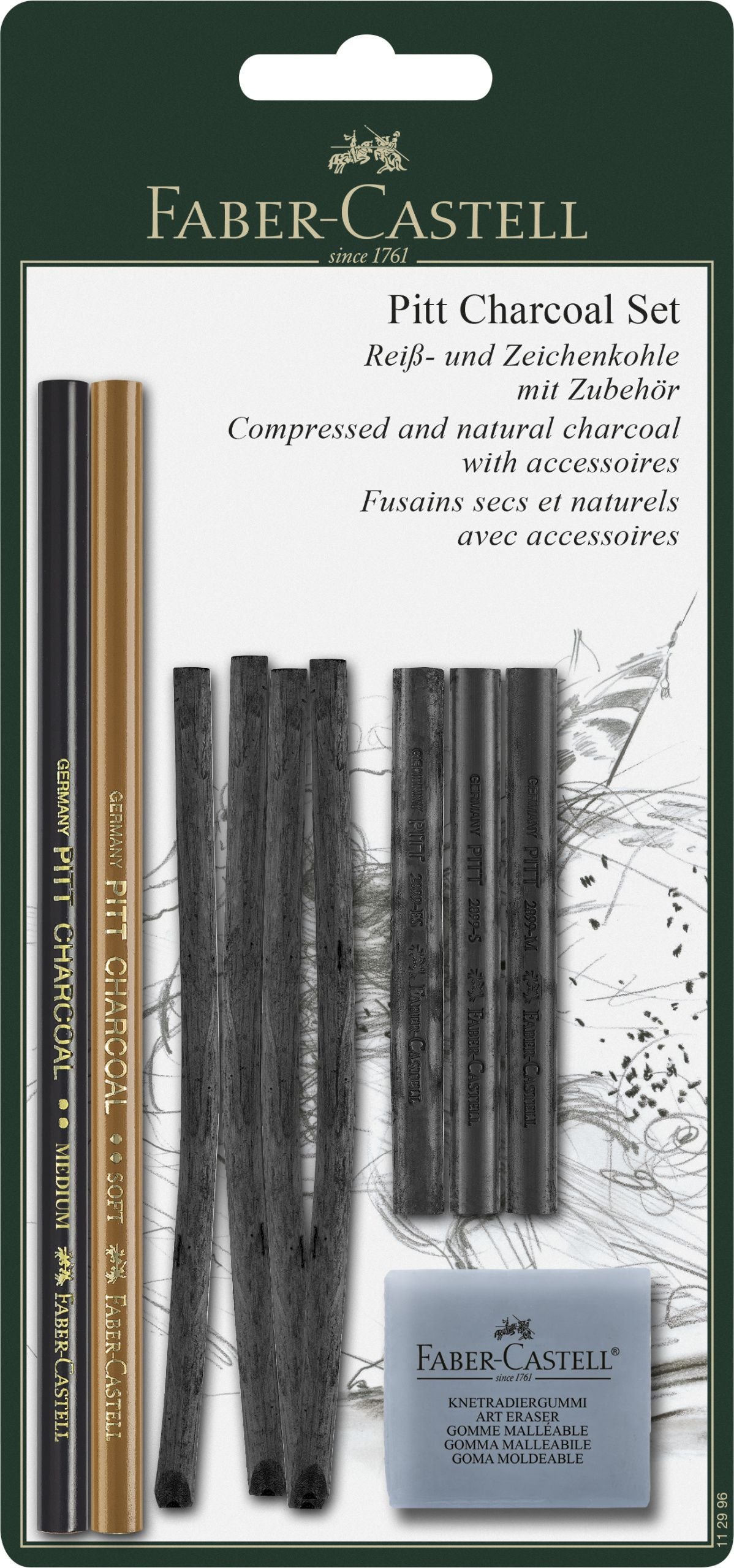 BLISTER SET 10 BUCATI PITT MONOCHROME CARBUNE FABER-CASTELL BLISTER SET 10 BUCATI PITT MONOCHROME CARBUNE FABER-CASTELL